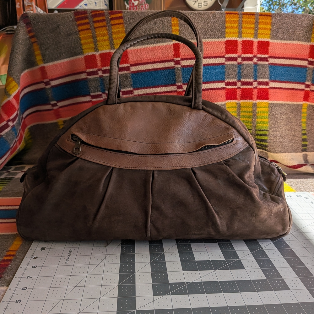 JAS MB Leather and suede overnight bag